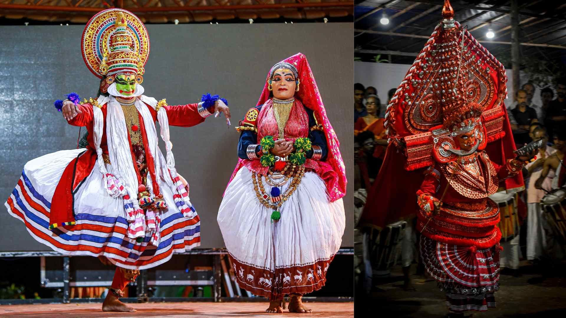 Collage of Kathakali and Theyyam